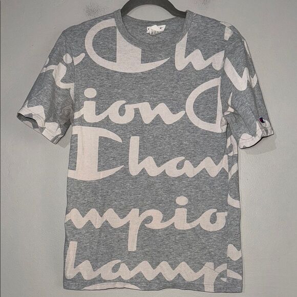Champion Gray Short Sleeve Tee with Graphic Design - Picture 1 of 8